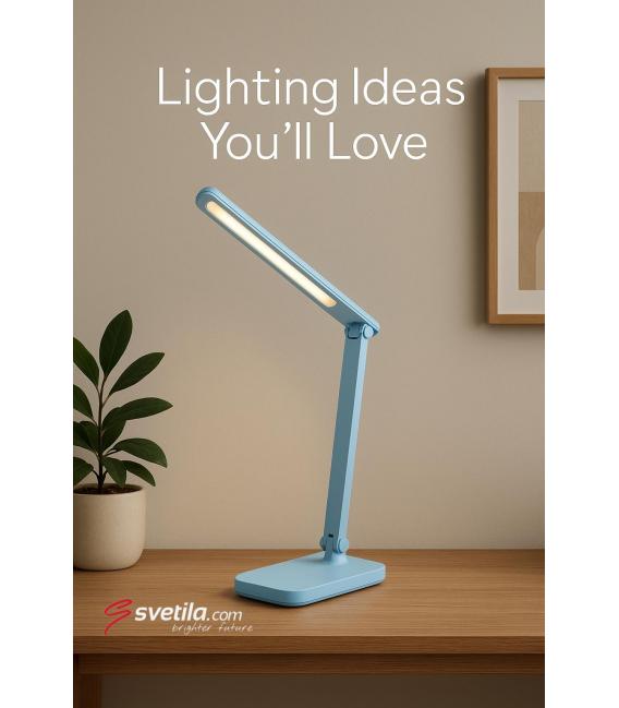 ZET Lampe de bureau LED bleue - Luminosité réglable, contrôle tactile des couleurs – Photo