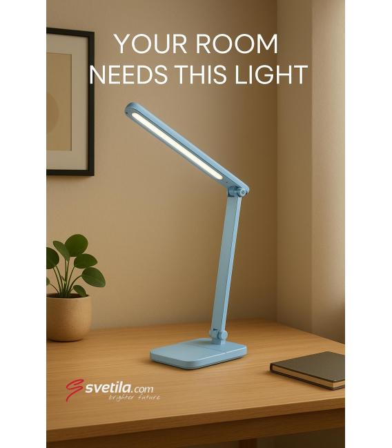 ZET Lampada da scrivania a LED blu - Luminosità regolabile, controllo del colore a sfioramento – Foto