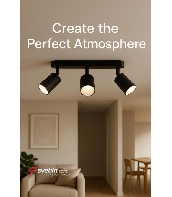 ZEBRA SPT GU10 3L Black/White Luminaire - Solution d'éclairage unique – Photo