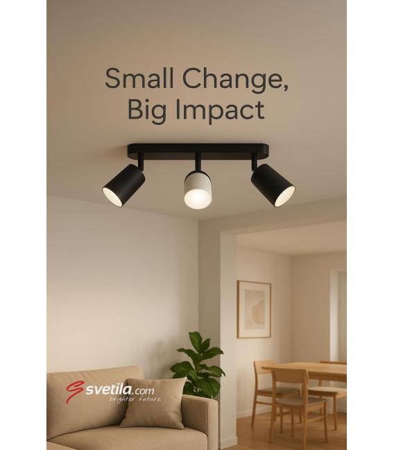 ZEBRA SPT GU10 3L Black/White Luminaire - Solution d'éclairage unique – Photo