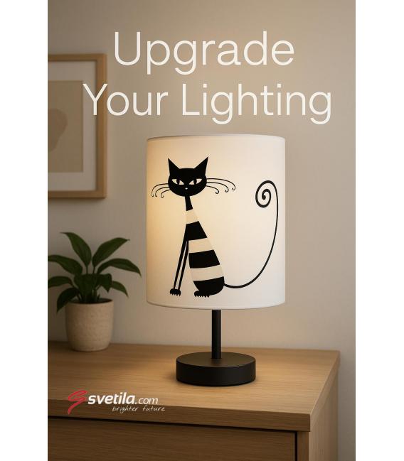 Lampe de table unique ZYTA Cat Motiv E14 - Illuminez votre espace – Photo
