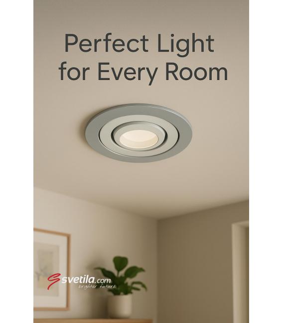 Elegante Luminaria Empotrable de Techo BORYS C GU10 220V 50W Blanco Plata – foto