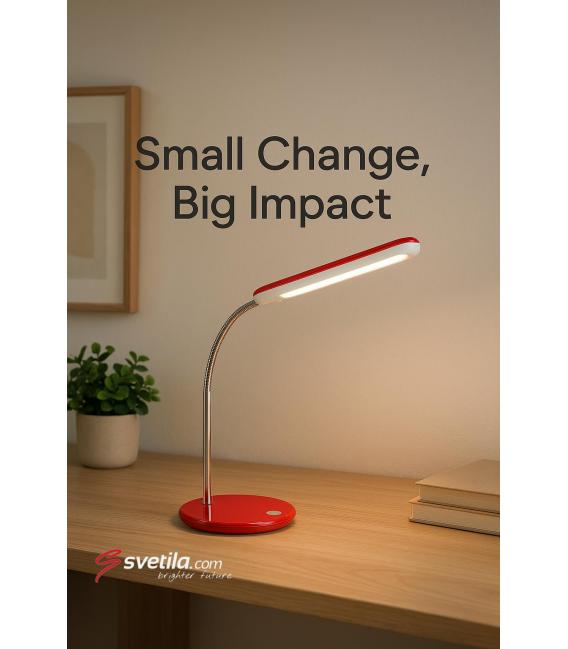 Lampada da scrivania DORI LED in rosso giocoso - Illumina il tuo spazio – Foto