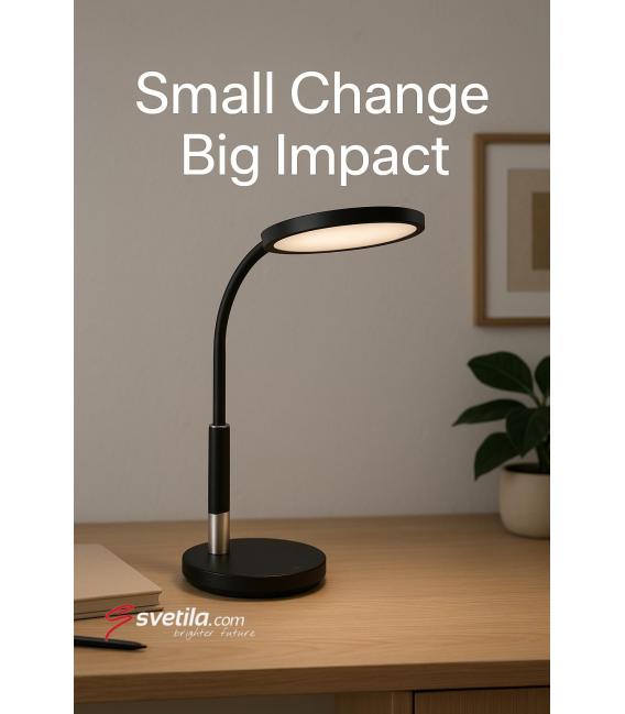 Lámpara de escritorio LED SAMUEL negra con control de iluminación en cinco niveles – foto