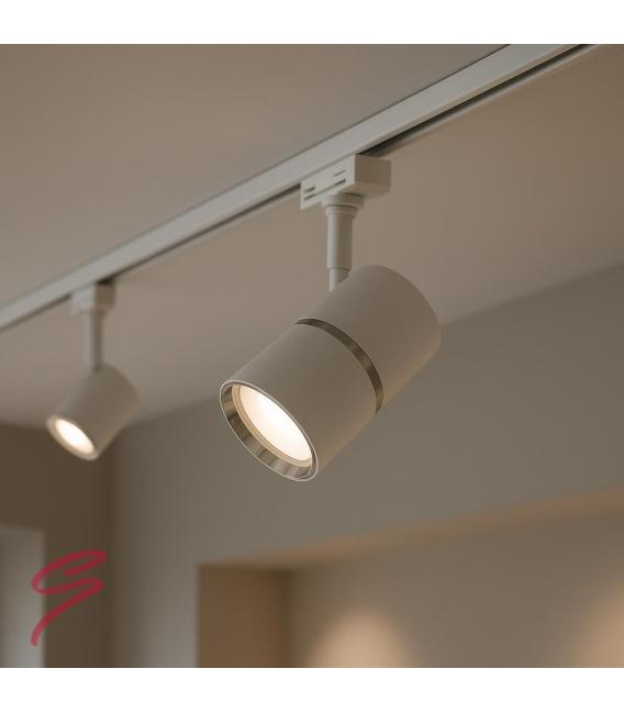 DIOR TRA GU10 Blanco/Cromo - Luminaria de carril singular – foto