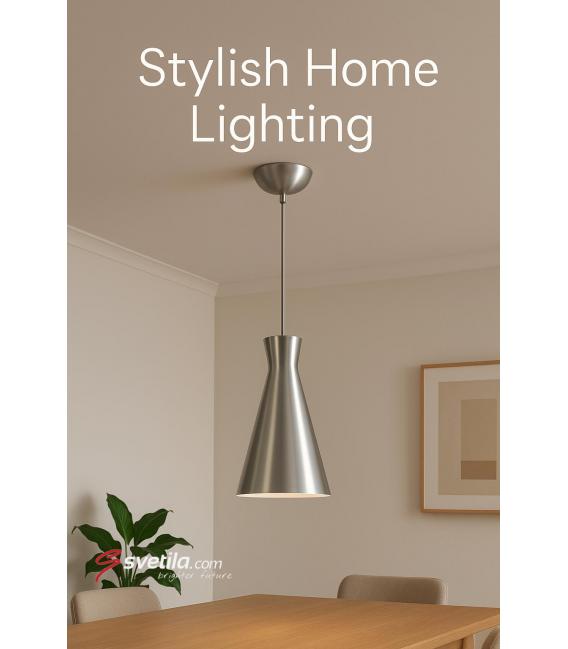 VERONE 12 Pendant Light Brushed Silver Metal – photo
