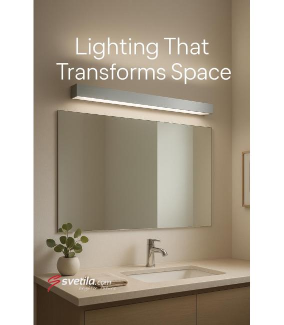 Modern Water-Resistant Wall LED Luminaire 14W Silver NW - Bathroom – photo