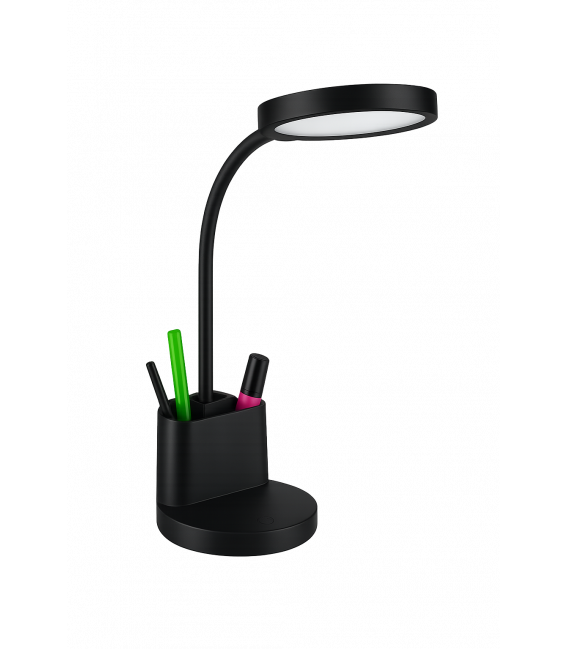 LABOR LED-Schreibtischlampe mit 3-stufiger Helligkeit und Bleistifthalter - Schwarz – foto