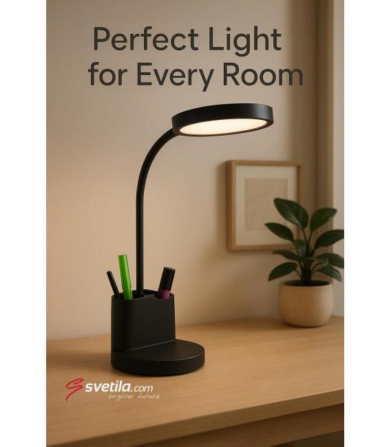 LABOR LED Desk Lamp with 3-Stageness & Pencil Holder - Black – photo