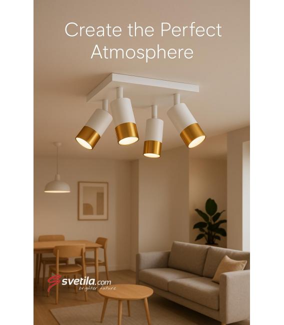 PUZON SPT GU10 4D Luminaire - White/Gold Finish – photo