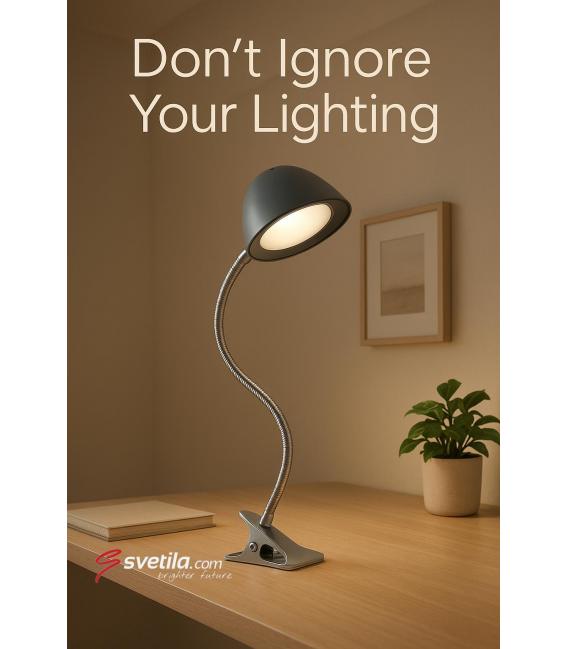 RONI Flex Clip-On Silver LED Lampe - Beleuchten Sie Ihren Schreibtisch – foto