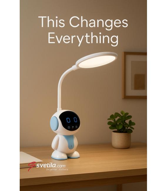 BINAR LED Desk Lamp - Adjustable White Light with Clock – photo