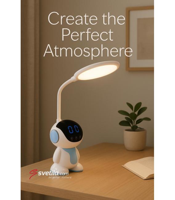 BINAR LED Desk Lamp - Adjustable White Light with Clock – photo