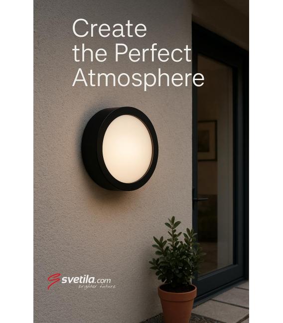 Luminaria LED de exterior ARON C 12W NW Negra - Impermeable – foto