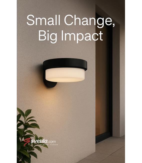 Luminaire extérieur à LED ARON C 12W NW Noir - Étanche – Photo