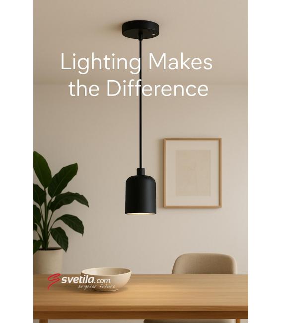 Viseča svetilka UNO E27 CLG črna 220V, 60W, Elegantna – fotografija