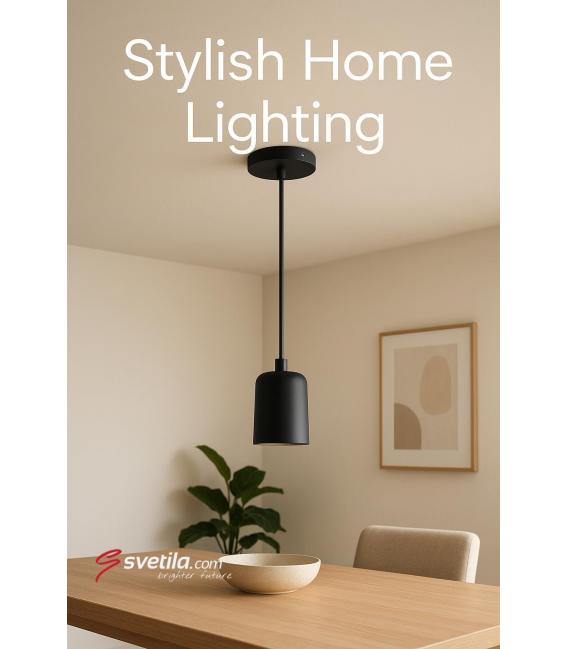 Viseča svetilka UNO E27 CLG črna 220V, 60W, Elegantna – fotografija