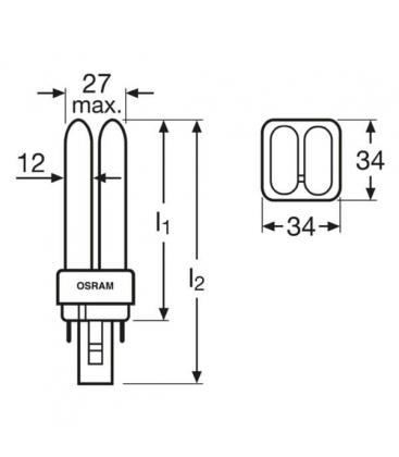 Compact Fluorescent Lamp TC-D Dulux D 13W 865 - G24 6378-4548