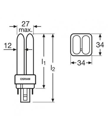 Compact Fluorescent Lamp TC-D Dulux D-E 13W 835 - G24 6386-4575