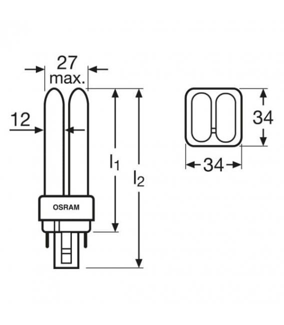 Compact Fluorescent Lamp TC-D Dulux D-E 18W 865 - G24 – photo
