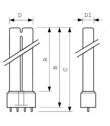 60W 4P TUV UV-C PL-L Lamp - Solution de stérilisation haut de gamme 7556-7449