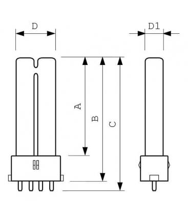 9W 4P TUV: lampada di sterilizzazione UV-C PL-S G23 ad efficienza. 7562-7479