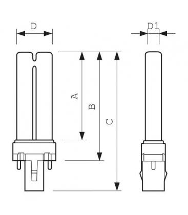 11W PL-S G23: lampada di sterilizzazione UV-C ad efficienza. 7563-7486