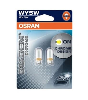 Bombilla para coche WY5W 2827DC 12V Diadema Cromada Paquete doble 7613-7675