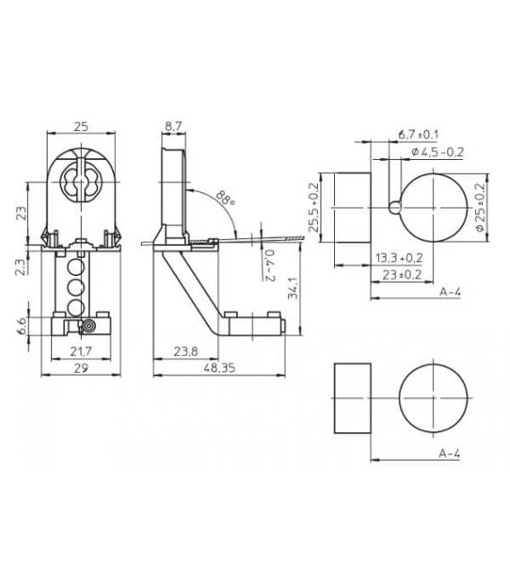 109332 Lampholder Base G13 - Push Through Design – Photo